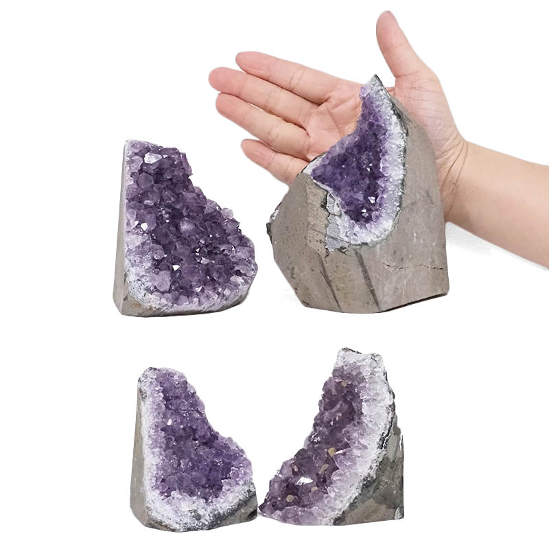 2.55kg Amethyst Crystal Geode Specimen Set 4 Pieces L381 4 Amethyst Crystal Geode Specimen Set 4 Pieces L381 | Himalayan Salt Factory