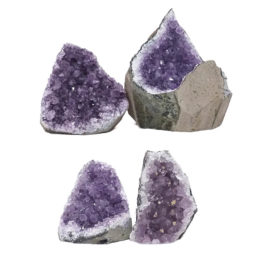 Amethyst Crystal Geode Specimen Set 4 Pieces L381 | Himalayan Salt Factory