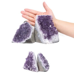 Amethyst Crystal Geode Specimen Set 4 Pieces L386 | Himalayan Salt Factory