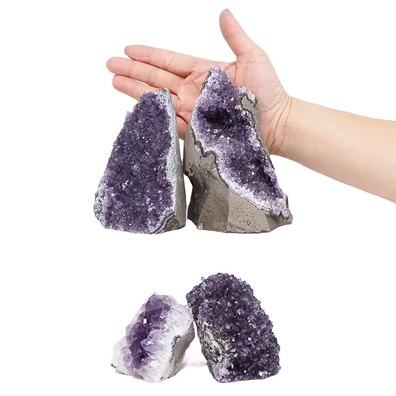 2.34kg Amethyst Crystal Geode Specimen Set 4 Pieces L391 4 Amethyst Crystal Geode Specimen Set 4 Pieces L391 | Himalayan Salt Factory