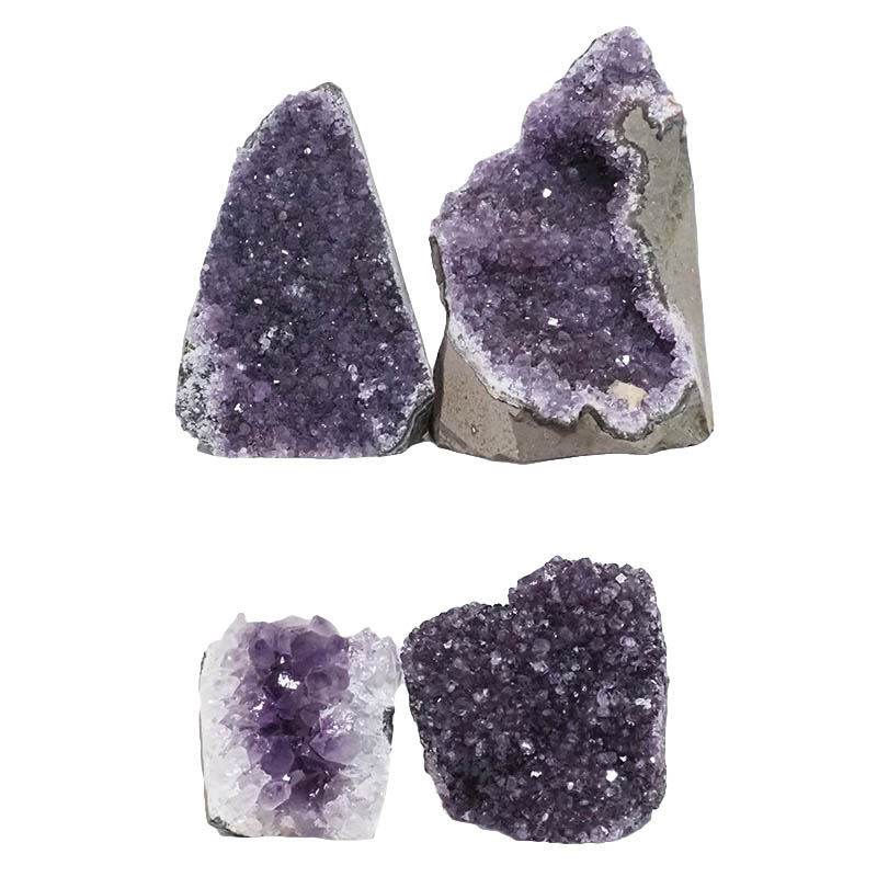 2.34kg Amethyst Crystal Geode Specimen Set 4 Pieces L391 3 Amethyst Crystal Geode Specimen Set 4 Pieces L391 | Himalayan Salt Factory