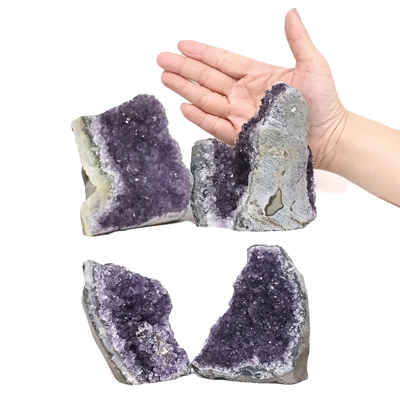 2.31kg Amethyst Crystal Geode Specimen Set 4 Pieces L392 4 Amethyst Crystal Geode Specimen Set 4 Pieces L392 | Himalayan Salt Factory