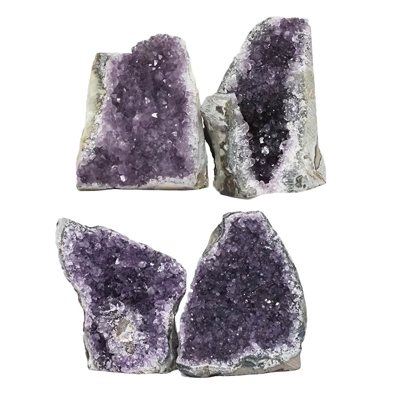2.31kg Amethyst Crystal Geode Specimen Set 4 Pieces L392 3 Amethyst Crystal Geode Specimen Set 4 Pieces L392 | Himalayan Salt Factory
