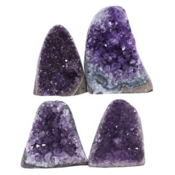 Amethyst Polished Crystal Geode Specimen Set 4 Pieces DV35 | Himalayan Salt Factory
