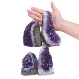 2.72kg Amethyst Polished Crystal Geode Specimen Set 4 Pieces DV38 5 Amethyst Polished Crystal Geode Specimen Set 4 Pieces DV38 | Himalayan Salt Factory