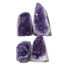 Amethyst Polished Crystal Geode Specimen Set 4 Pieces DV38 | Himalayan Salt Factory