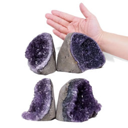 3.18kg Amethyst Polished Crystal Geode Specimen Set 4 Pieces DV39 5 Amethyst Polished Crystal Geode Specimen Set 4 Pieces DV39 | Himalayan Salt Factory