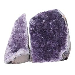 Amethyst Crystal Geode Specimen Set 2 Pieces L405 | Himalayan Salt Factory