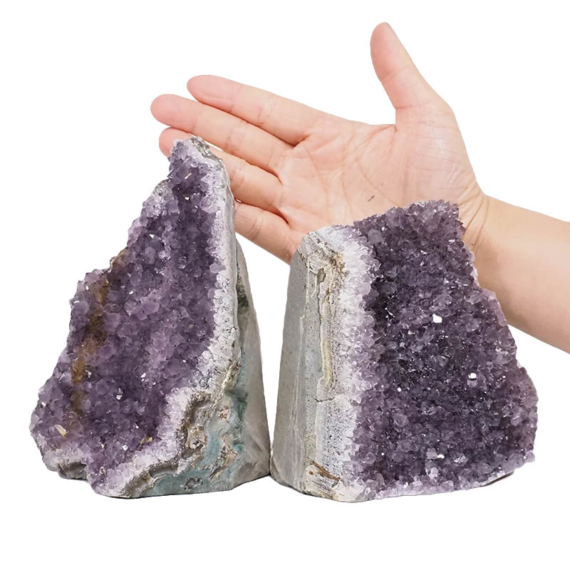 2.69kg Amethyst Crystal Geode Specimen Set 2 Pieces L406 4 Amethyst Crystal Geode Specimen Set 2 Pieces L406 | Himalayan Salt Factory