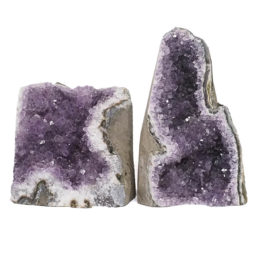 Amethyst Crystal Geode Specimen Set 2 Pieces L407 | Himalayan Salt Factory