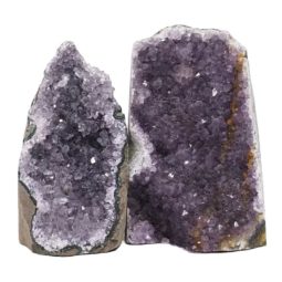 Amethyst Crystal Geode Specimen Set 2 Pieces L412 | Himalayan Salt Factory