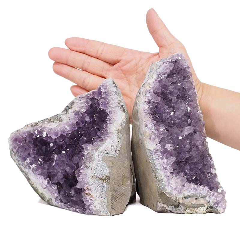 2.84kg Amethyst Crystal Geode Specimen Set 2 Pieces L414 4 Amethyst Crystal Geode Specimen Set 2 Pieces L414 | Himalayan Salt Factory