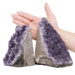 Amethyst Crystal Geode Specimen Set 2 Pieces L417 | Himalayan Salt Factory