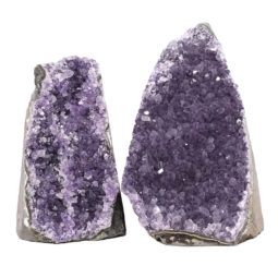Amethyst Crystal Geode Specimen Set 2 Pieces L417 | Himalayan Salt Factory
