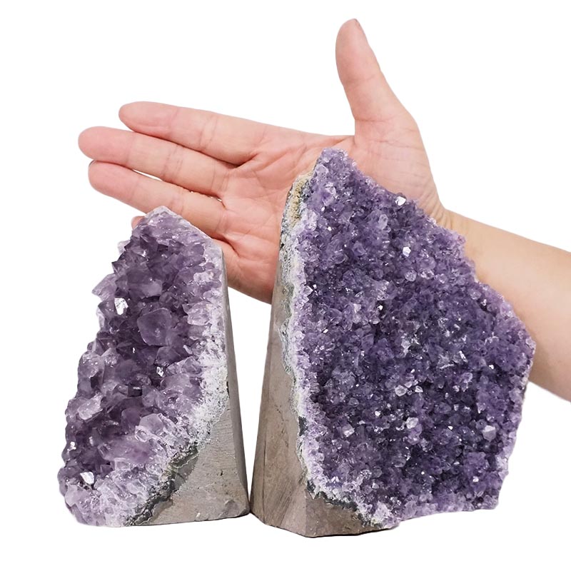 2.38kg Amethyst Crystal Geode Specimen Set 2 Pieces L421 4 Amethyst Crystal Geode Specimen Set 2 Pieces L421 | Himalayan Salt Factory