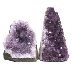 Amethyst Crystal Geode Specimen Set 2 Pieces L422 | Himalayan Salt Factory