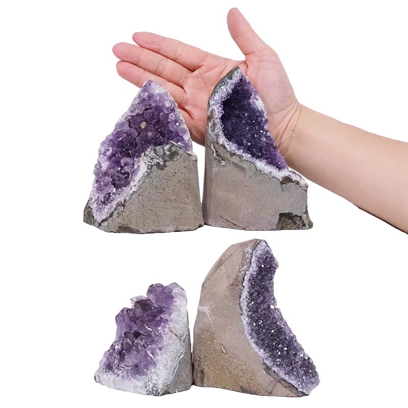 2.48kg Amethyst Crystal Geode Specimen Set 4 Pieces L394 4 Amethyst Crystal Geode Specimen Set 4 Pieces L394 | Himalayan Salt Factory