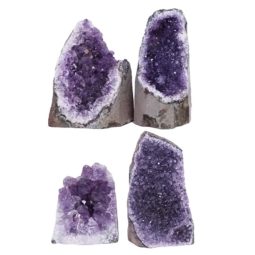 Amethyst Crystal Geode Specimen Set 4 Pieces L394 | Himalayan Salt Factory