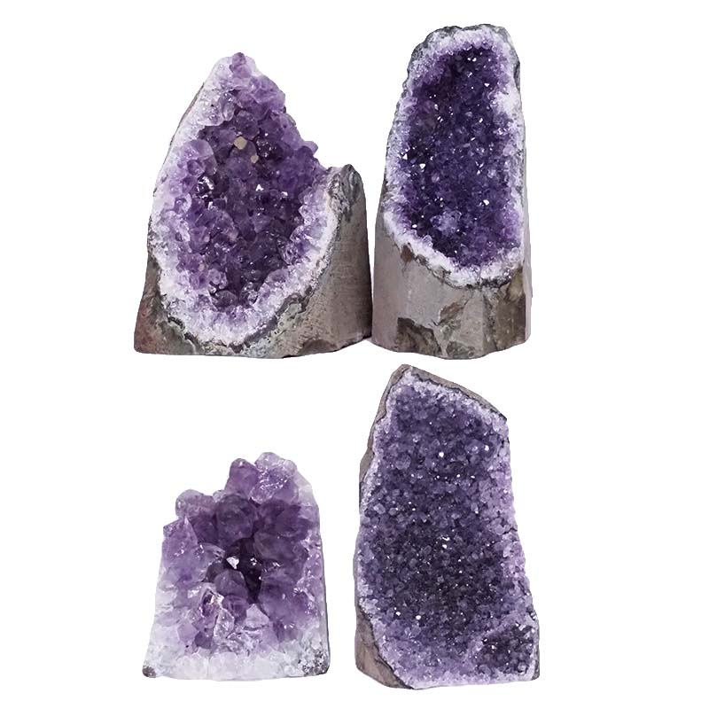 2.48kg Amethyst Crystal Geode Specimen Set 4 Pieces L394 3 Amethyst Crystal Geode Specimen Set 4 Pieces L394 | Himalayan Salt Factory