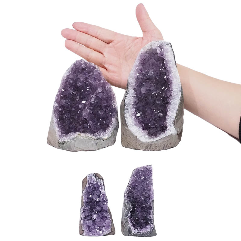 2.48kg Amethyst Crystal Geode Specimen Set 4 Pieces L400 4 Amethyst Crystal Geode Specimen Set 4 Pieces L400 | Himalayan Salt Factory