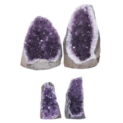 Amethyst Crystal Geode Specimen Set 4 Pieces L400 | Himalayan Salt Factory