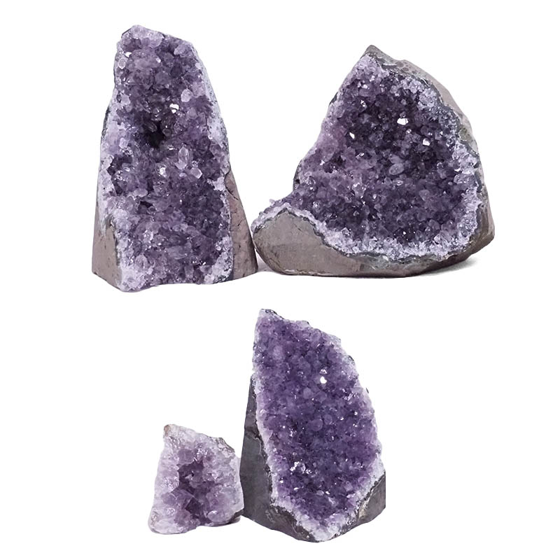 2.45kg Amethyst Crystal Geode Specimen Set 4 Pieces L402 3 Amethyst Crystal Geode Specimen Set 4 Pieces L402 | Himalayan Salt Factory