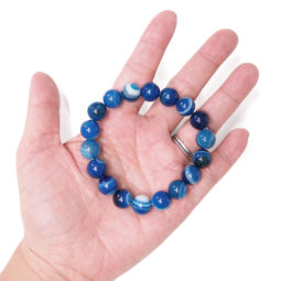 Blue Agate Bead Bracelet | Crystal Factory