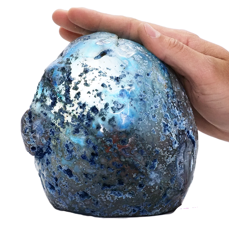 2.9kg Polished Blue Agate Crystal Lamp with White LED Bulb S1429 5 Polished-Blue-Agate-Crystal-Lamp-S1429 | Crystal Factory