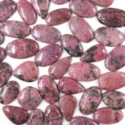 Rhodonite Cabochon Stones Parcel 10 Pieces 9 Rhodonite Cabochon Stones Parcel 10 Pieces | Crystal Factory