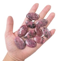 Rhodonite Cabochon Stones Parcel 10 Pieces 8 Rhodonite Cabochon Stones Parcel 10 Pieces | Crystal Factory