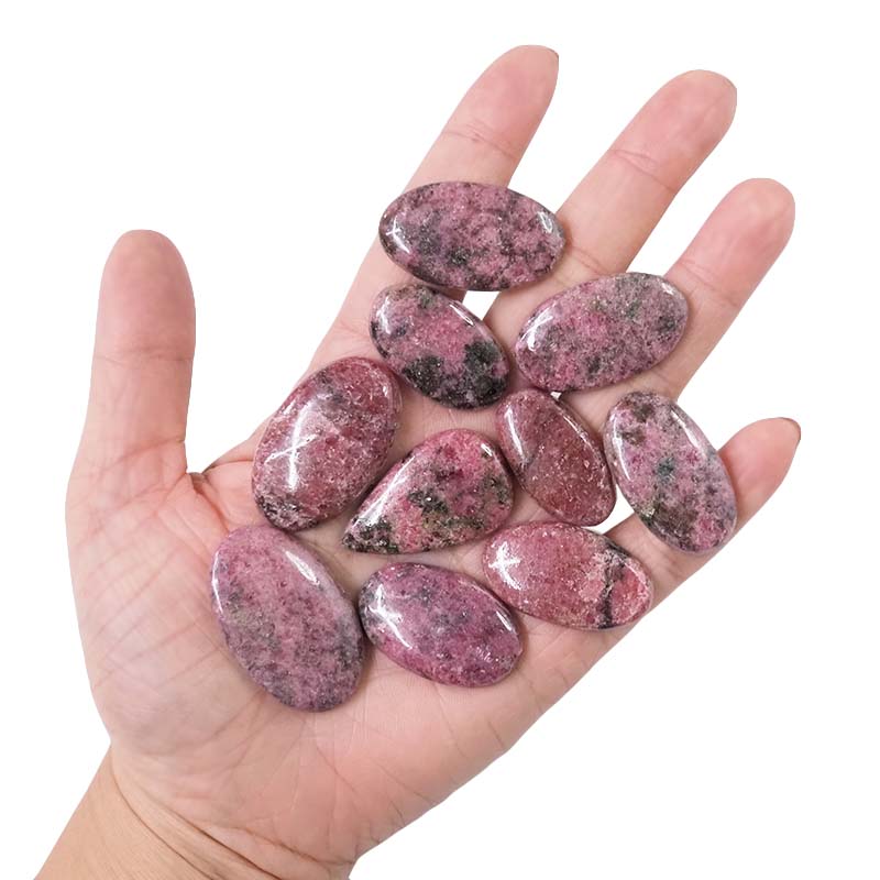 Rhodonite Cabochon Stones Parcel 10 Pieces 5 Rhodonite Cabochon Stones Parcel 10 Pieces | Crystal Factory