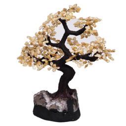 Citrine-Gemstone-Bonsai-Tree-on-Amethyst-Cluster-48-Branches-DV122 | Crystal Factory