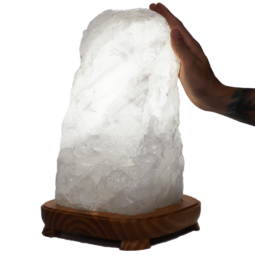 16.7kg Large Quartz Lamp on wooden base LED BULB W15 7 arge-Quartz-Lamp-W15 | Crystal Factory