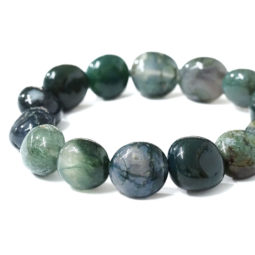 Moss Agate Freeform Bead Bracelet | Crystal Factory