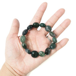 Moss Agate Freeform Bead Bracelet | Crystal Factory