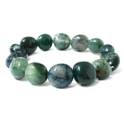 Moss Agate Freeform Bead Bracelet | Crystal Factory