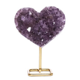 Amethyst Druze Heart on Stand DV138 | Crystal Factory