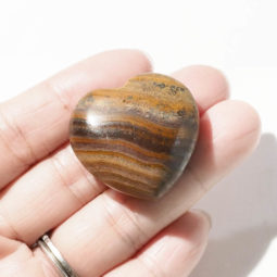 Tiger Eye Heart Stone - Mini | Crystal Factory