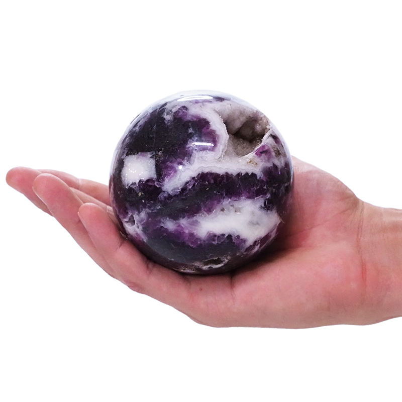 0.92kg Chevron Amethyst Sphere with Stand DS2673 4 Chevron-Amethyst-Sphere-DS2673 | Crystal Factory