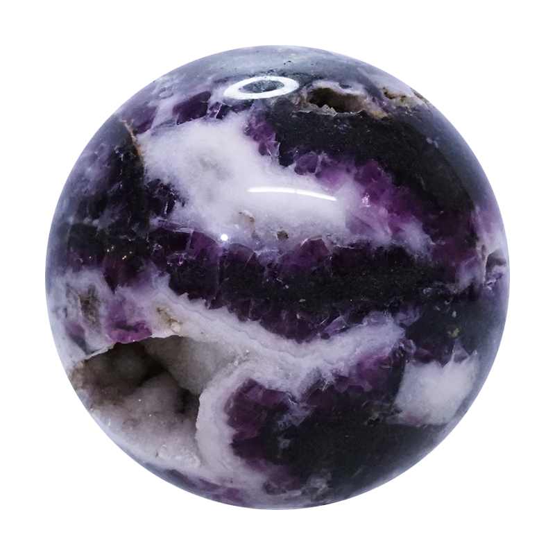 0.92kg Chevron Amethyst Sphere with Stand DS2673 3 Chevron-Amethyst-Sphere-DS2673 | Crystal Factory