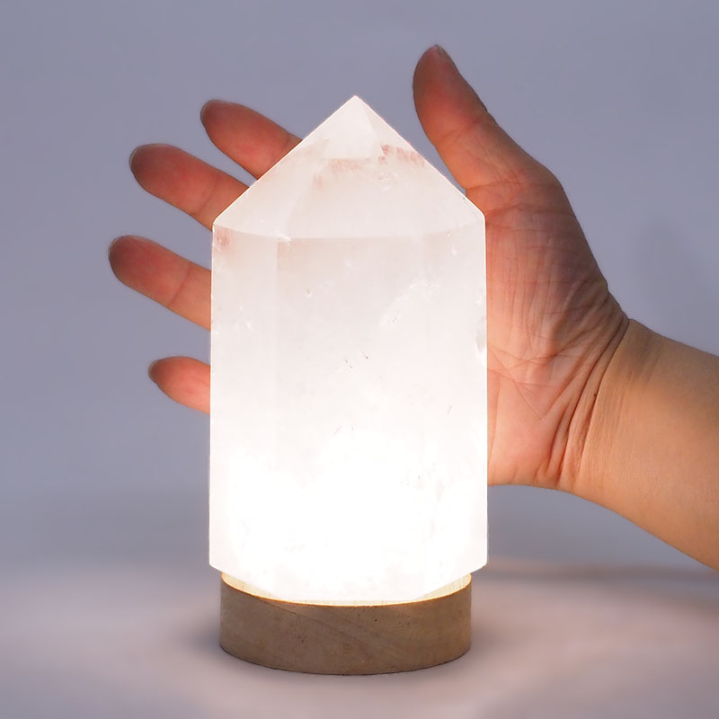 1.08kg Clear Quartz Terminated Point on Small LED Base DR521 5 Clear Quartz Terminated Point on Small LED Base DR521 | Crystal Factory