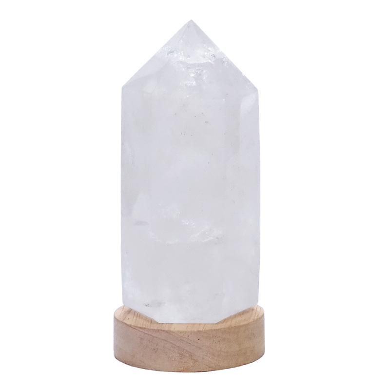 0.81kg Clear Quartz Terminated Point on Small LED Base DR525 4 Clear Quartz Terminated Point on Small LED Base DR525 | Crystal Factory