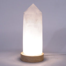 Clear Quartz Terminated Point on Small LED Base DR527 | Crystal Factory