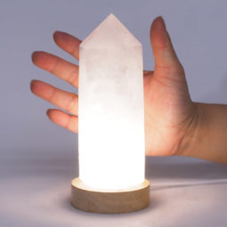 0.75kg Clear Quartz Terminated Point on Small LED Base DR527 13 Clear Quartz Terminated Point on Small LED Base DR527 | Crystal Factory