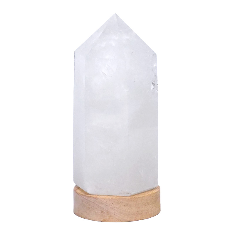 0.95kg Clear Quartz Terminated Point on Small LED Base DR528 4 Clear Quartz Terminated Point on Small LED Base DR528 | Crystal Factory