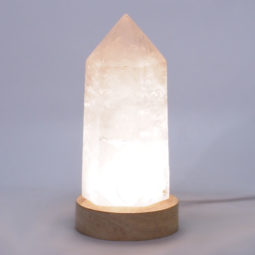 Clear Quartz Terminated Point on Small LED Base DR531 | Crystal Factory