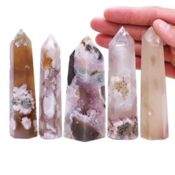 Flower-Agate-Terminated-Point-Set--DK1056 | Crystal Factory