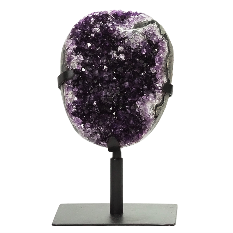 2.8kg Amethyst Druze Cluster on Rotating Stand DB673 3 Amethyst-Druze-Cluster-on-Stand-DB673 | Crystal Factory