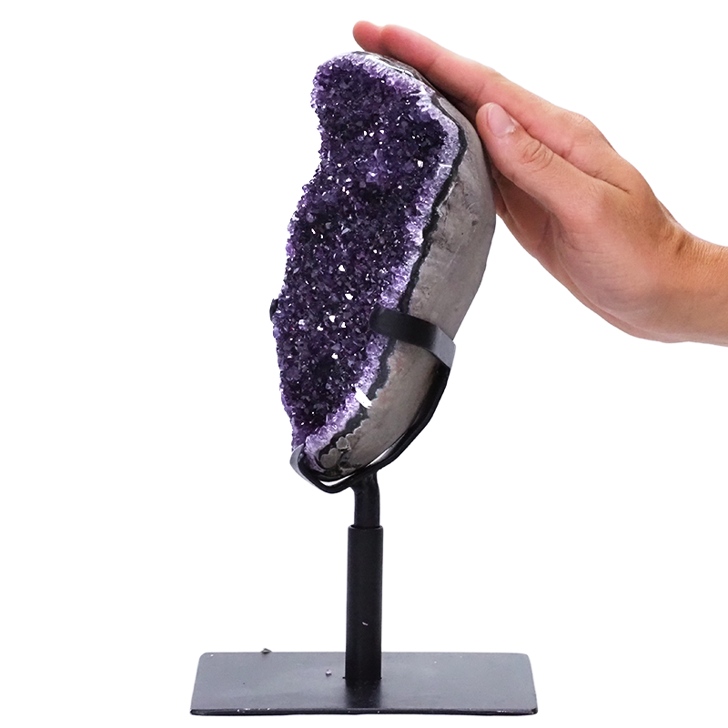 2.5kg Amethyst Druze Cluster on Rotating Stand DR536 4 Amethyst-Druze-Cluster-on-Stand-DR536 | Crystal Factory
