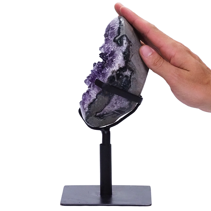2kg Amethyst Druze Cluster on Rotating Stand DR544 4 Amethyst-Druze-Cluster-on-Stand-DR544 | Crystal Factory
